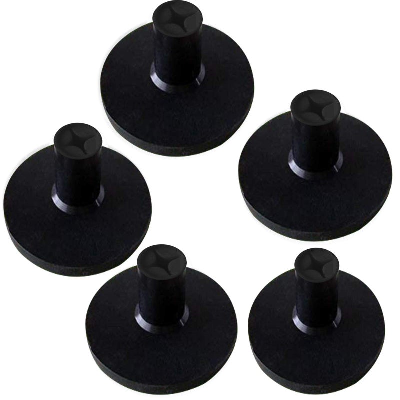 FINGER TEN Golf Rubber Tee Driving Range Value 5 Pack All 1.5'' for Indoor Outdoor Practice Mat, Tee Adaptor Black Tee Holder Set for Hitting Mats (Black 5 Pack All 1.5'') - Image 1
